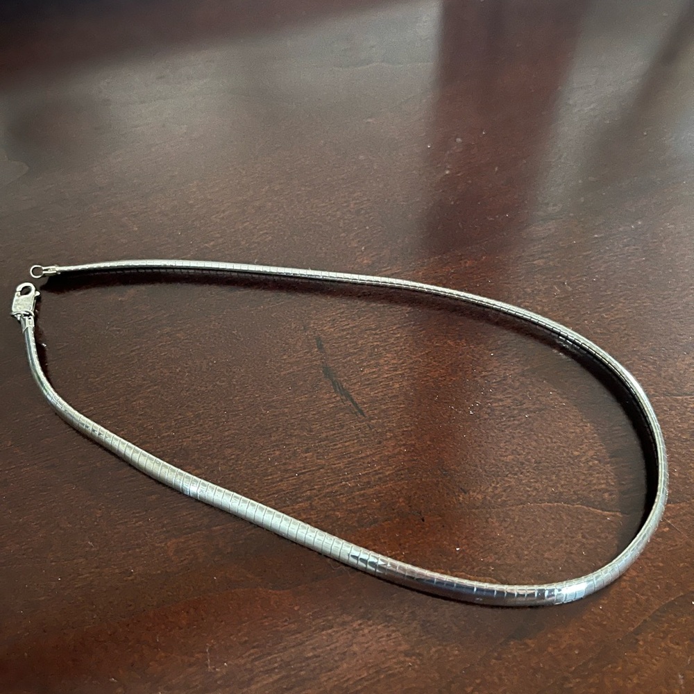 16” sterling silver omega